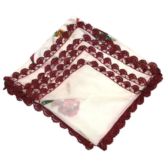 Tulbent Scarf Handmade Crochet Detailing NWOT - Picture 1 of 7